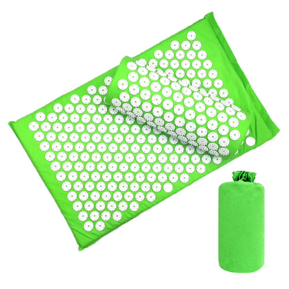 Yoga Spike Acupressure Mat Foot Massage Mat Acupressure Cushion Fitness Yoga Mat Relief Body Pain Carry Bag(general sectio)