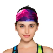 Модная Йога Спортивная высокая эластичная повязка на голову широкий Печатный тренировочный зажим