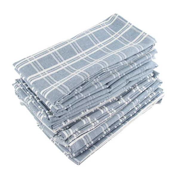 12-CJ005-4343Blue 43x43 см платки из ткани набор из 12 шт хлопок лен теплоизоляционный коврик обеденный стол салфетка тканевые салфетки - Цвет: 12-CJ005-4343Blue