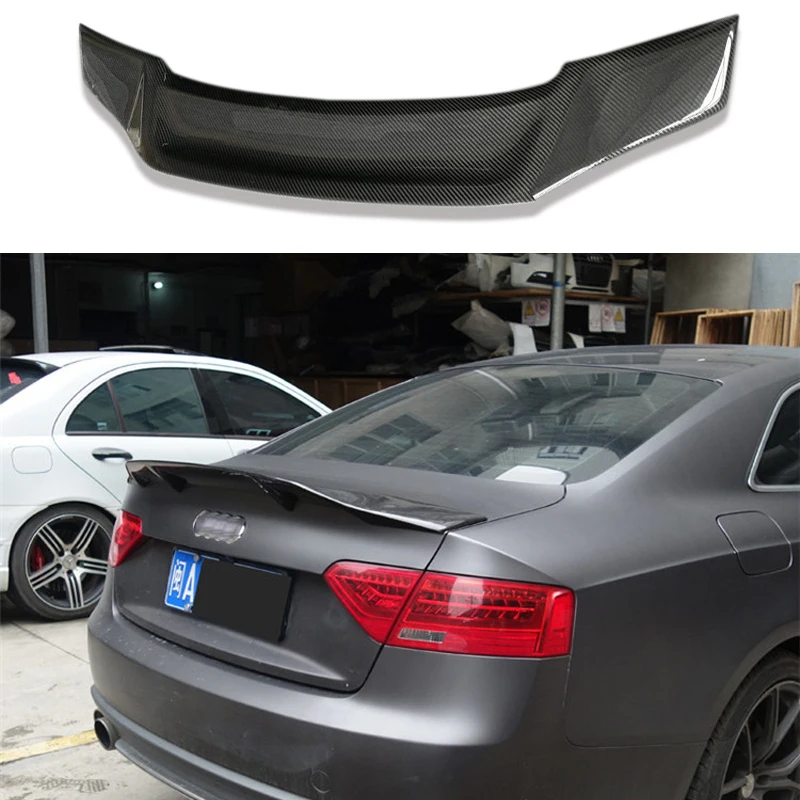 

R Style Carbon Fiber Rear Trunk spoiler Wing Fit For Audi A5 4Doors Sedan 2010 - 2015
