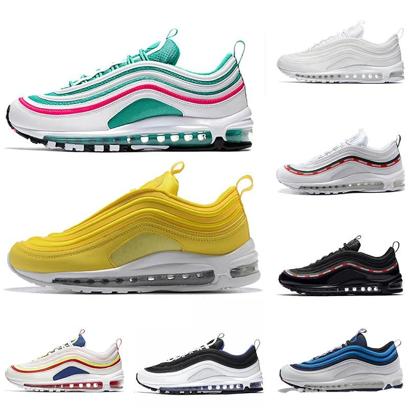 New Max 97 running shoes Triple white black yellow Og Metallic Gold Silver  Bullet Men trainer Air 97s Women sports sneakers|Running Shoes| - AliExpress