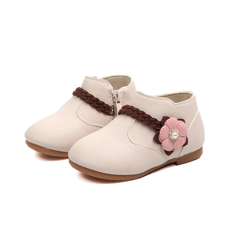 Mumoresip 2021 Spring Autumn Girls Boots Kids Ankle Shoes For Toddlers Medium Children Sweet Floral Princess 1-7 Yrs Cute | Детская