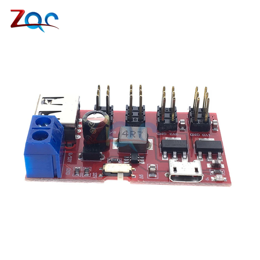 Мини USB Мощность коммутационная постоянного тока в переменный ток Питание модуль Micro USB 5V до 1,8 V-12 V 1,8 V 3,3 V 5V 9V 12V переключатель для Arduino