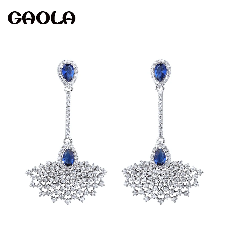 

GAOLA Women Plant Dangle Earring Fashion Flower Cubic Zirconia Earrings GLE5690Y