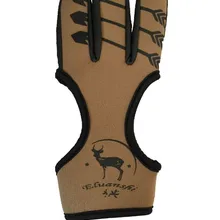 Стрельба Из Лука Защитный перчатка с 3 пальцами кожаная черная Защитная перчатка защитные перчатки для стрельбы из лука