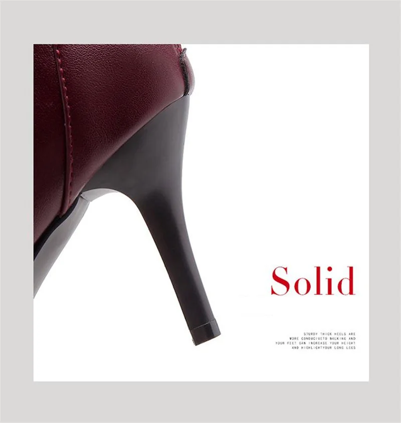 Women Pumps Plus Size 32-43 Sexy Pointed Toe High Heels Wedding Office Lady Woman Shoes Short Plush Inside Ankle Strap Stilettos (12)