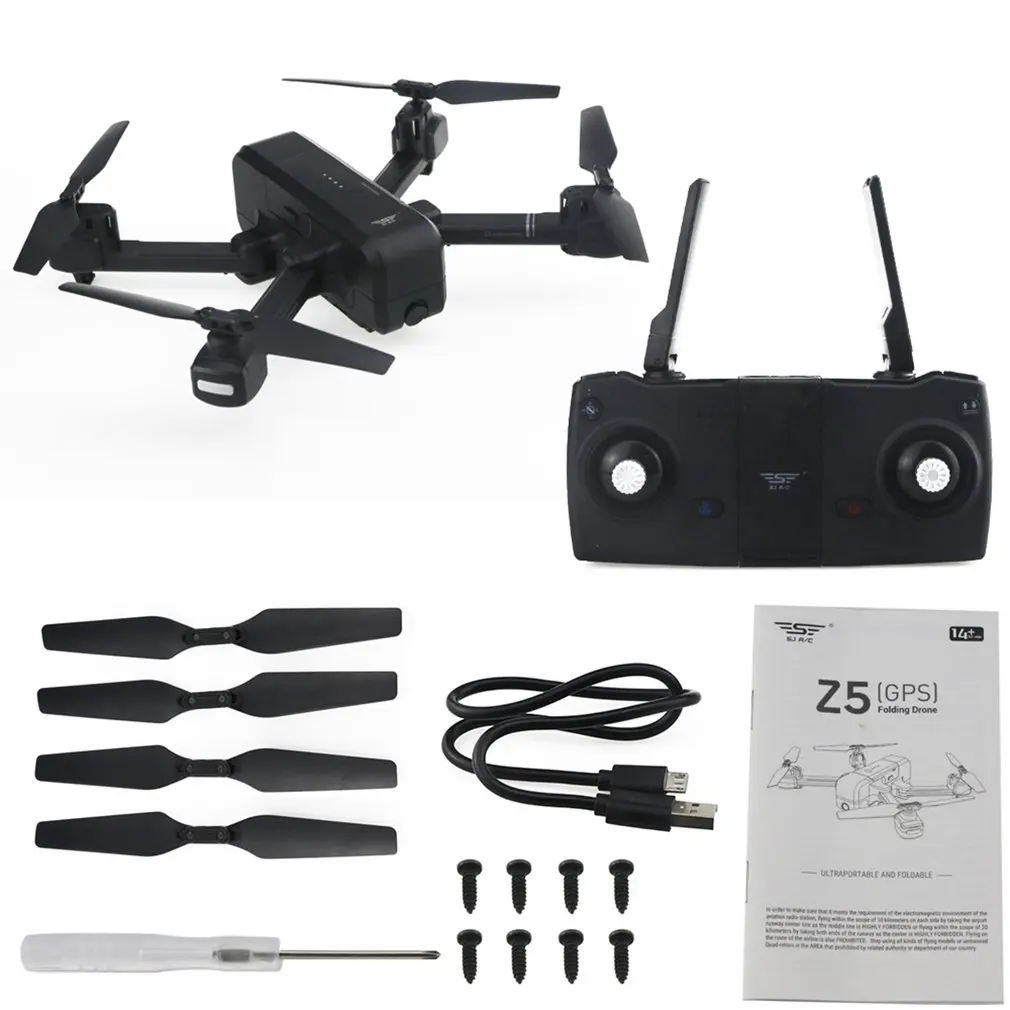 

Z5 Dual GPS RC Drone Quadcopter with 1080P Wifi Wide Angle FPV Adjustable Camera Image Follow Me Gesture Selfie Tap Flight