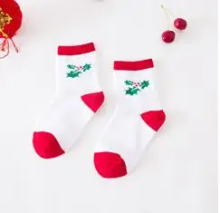 Модные детские носки, милые повседневные рождественские чулки, осенне-зимние детские носки для детей 1-6 лет - Цвет: white