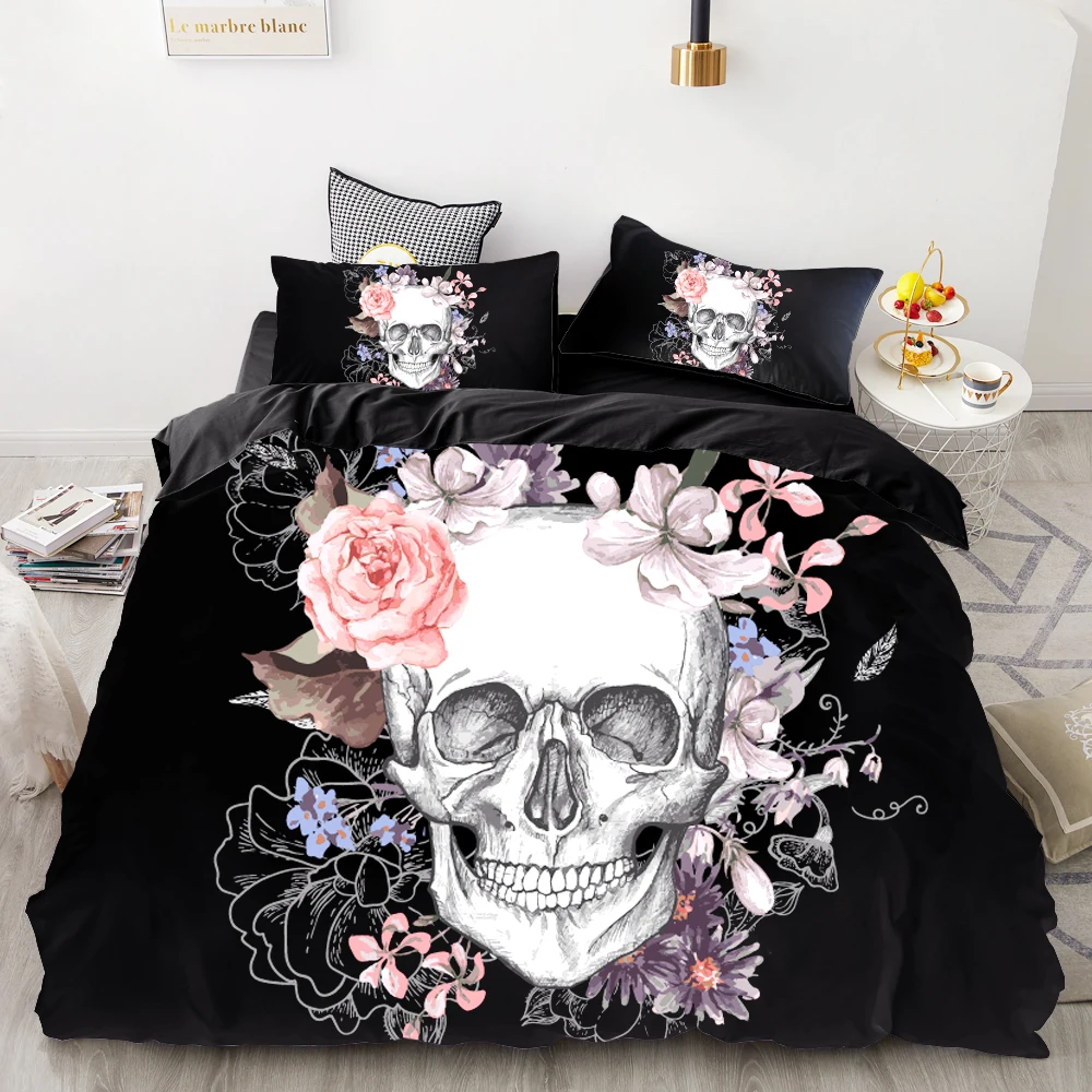 luxury Bedding Sets 3D Custom,Duvet Cover Set Queen/King,Quilt/Blanket Cover Set,3 PCS Bed se,dark pirate skull bed linen - Цвет: 04