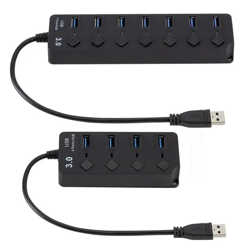 4/7 порт USB концентратор высокая скорость 5 Гбит/с USB 3,0 разветвитель с переключателем для компьютера