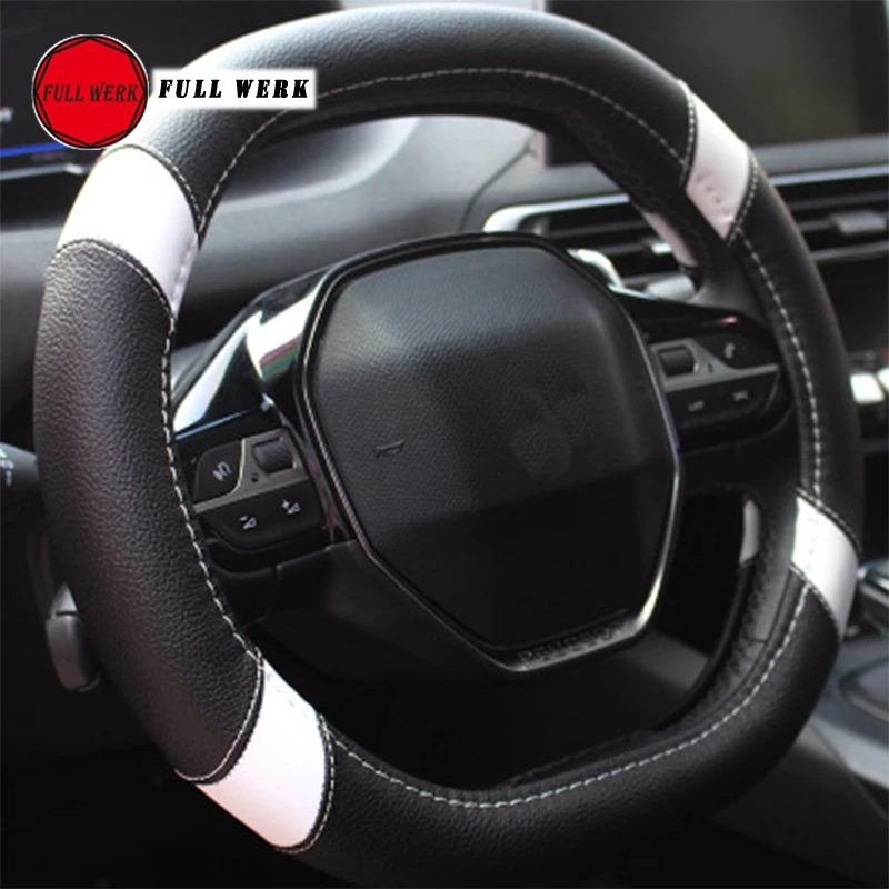 Leather D type Anti skid Car Steering 