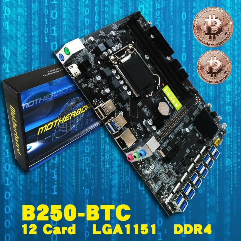 

B250 BTC Mining Mainboard LGA1151 CPU DDR4 Memory 12 Card USB3.0 Expansion Adapter for Desktop Computer Miner Dropshipping