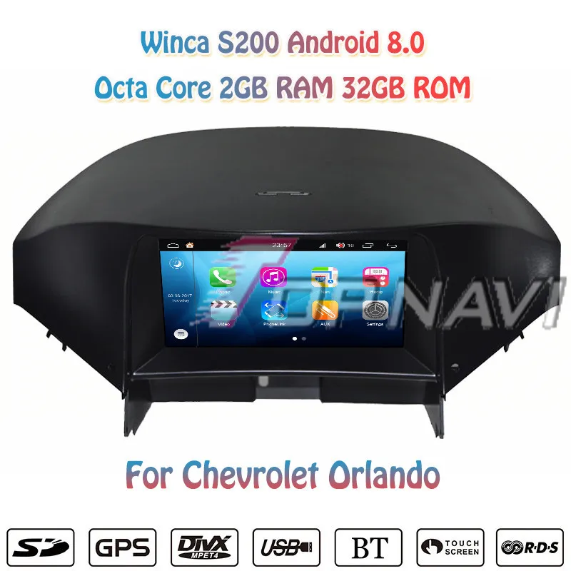 Topnavi " Восьмиядерный S200 Android 8,0 автомобильный DVD мультимедийный плеер для Chevrolet Orlando Видео Радио стерео 2DIN gps навигация - Цвет: Черный