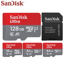 Sandisk 128gb tf cartão 64gb 16gb micro cartão 32gb cartão flash micro sd UHS-I cartão mini adaptador de presente do computador