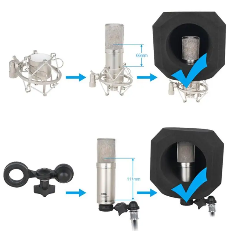 Профессиональный Alctron PF8 Студийный микрофон экран акустический фильтр Настольный Запись микрофон шумоподавление ветер экран