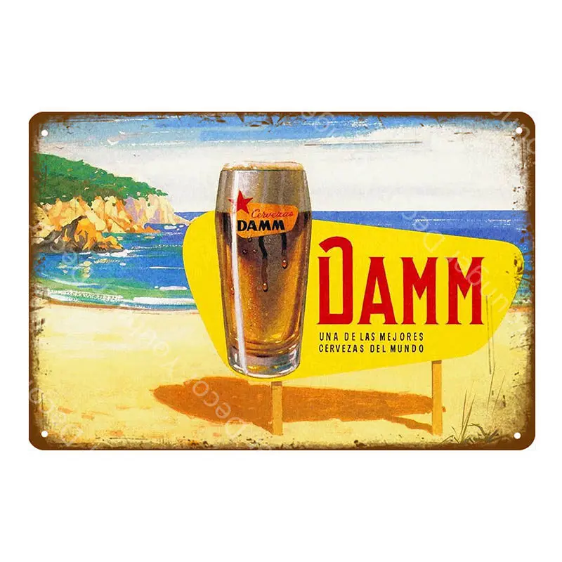 Питьевое Пиво Вино Estrella Damm металлические знаки Паб Бар Ресторан Кухня домашний декор для стен в винтажном стиле художественная живопись плакат