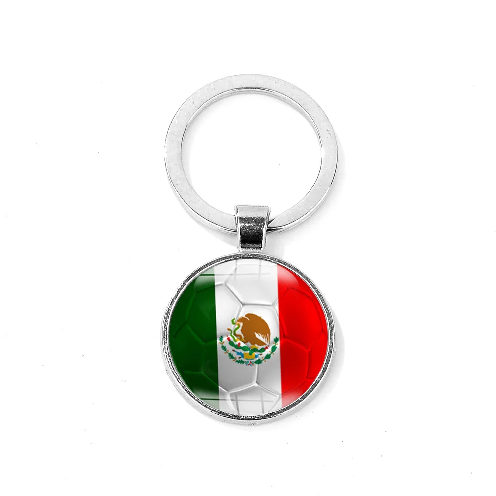 SONGDA классическая цепочка для ключей кольцо Германия/Флаг Мексики стеклянный подвесной брелок мир Футбол игра флаги Подвеска Брелки - Цвет: Mexico