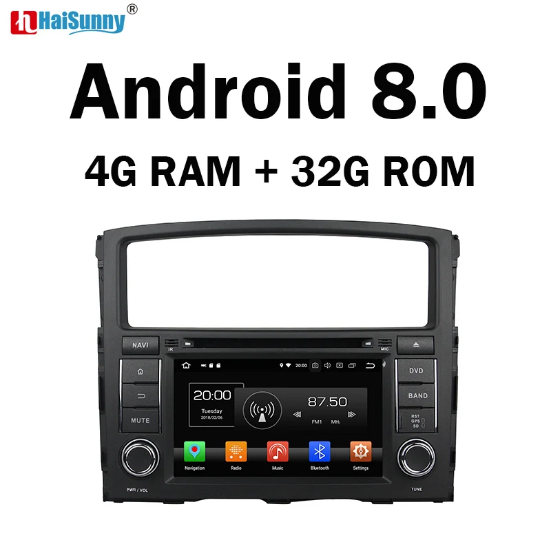 HaiSunny 4G RAM Android 8.0 Car DVD For Mitsubishi Pajero V97 V93 2006-2012 32G Radio GPS Multimedia Player Head Unit | Автомобили и