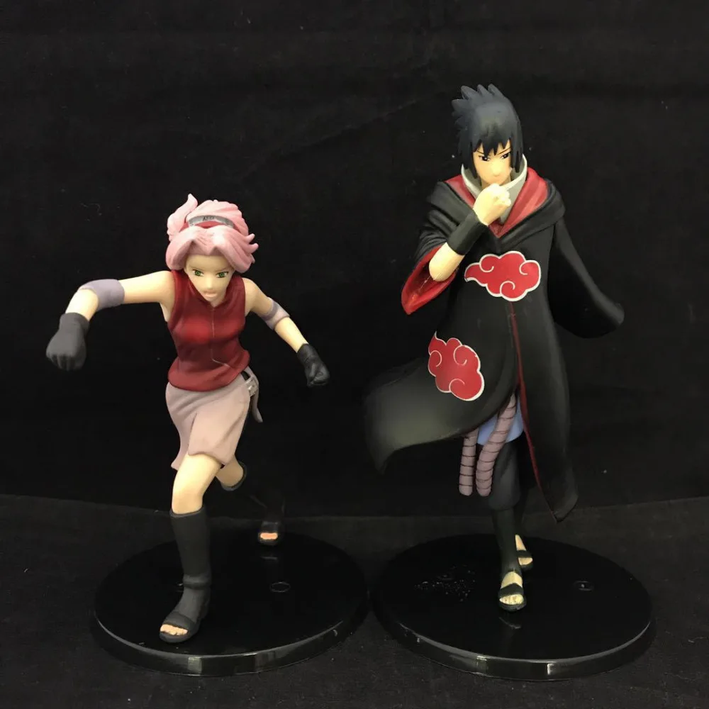 

Huong Anime 12-15CM 2PCS/SET Naruto Shippuden Naruto Sasuke& Haruno Sakura PVC Figure Toys Model Collectible Gift