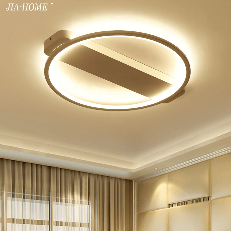 

round ceiling lights black white color for living room bedroom modern led ceiling lamp dimming home light luminarias Plafonnier
