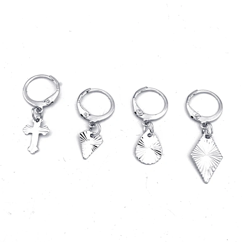 

Dayoff Europe Geometric Rhombus Cross Hoop Earrrings Vintage Animal Punk Earstud Women Jewelry Teardrop Small Earrings E24