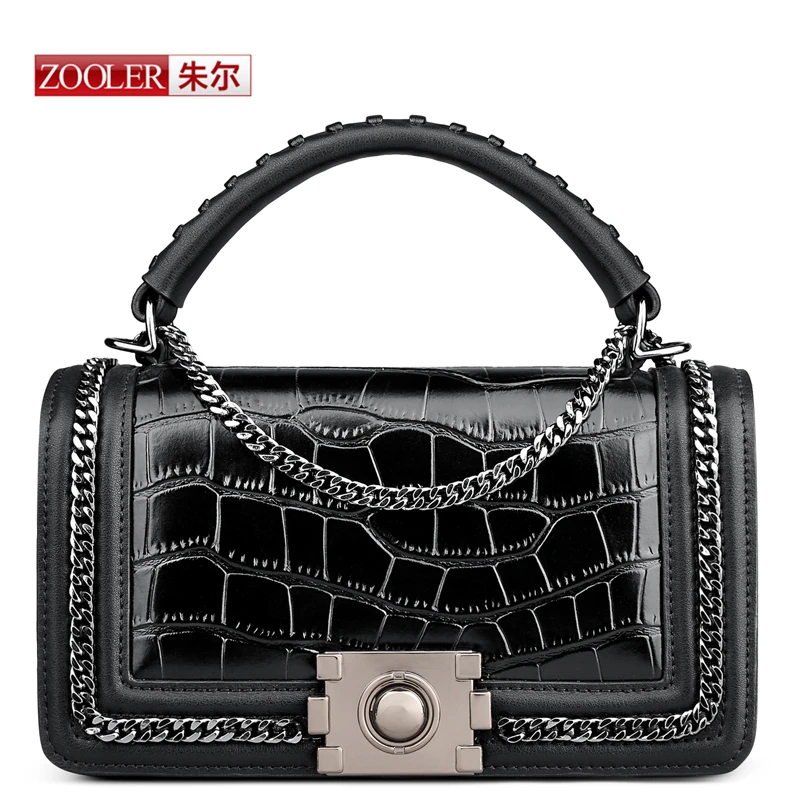 ZOOLER New Classical Quilted Women genuine  Leather Handbag  Shoulder Messenger Crossbody Bags Chain Bag Female Bolsas#D-2362