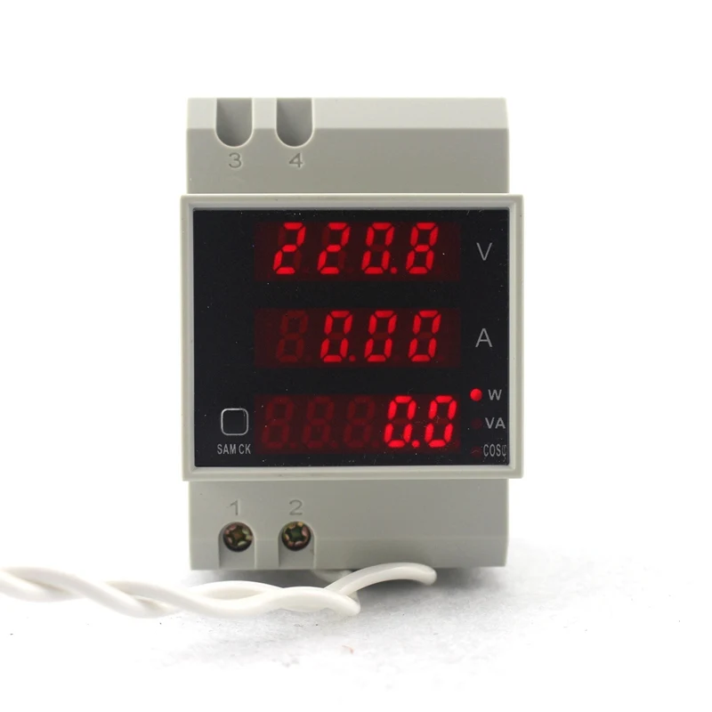 AC Voltmeter Ammeter 250.0 450.0V 0 100.0A Din rail LED Display with
