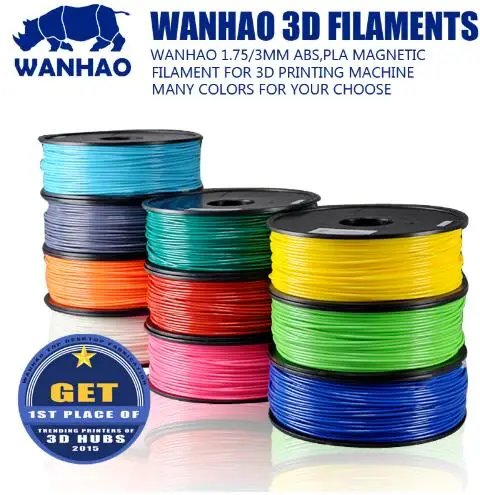 WANHAO PLA нить 3 мм 1 кг/рулон 28 цвета на выбор для всех FDM 3d принтер 3 мм PLA/PETG/PVA пластик