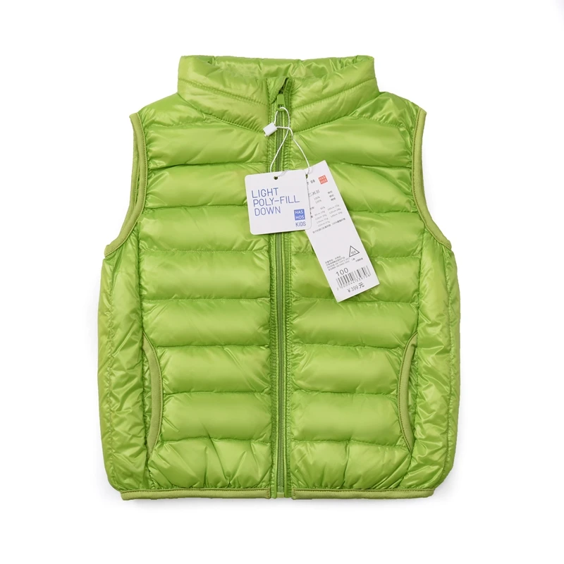 

QAZIQILAND 2018 Autumn Winter Kids Outerwear Boys Girls Vest Jacket Solid light white duck down vest Coats Children's Clothes
