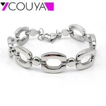 Hot Sale Elegant Classic Stainless Steel Silver Friendship Bracelets Gourmettes Bijoux European Style Bracelets for Women
