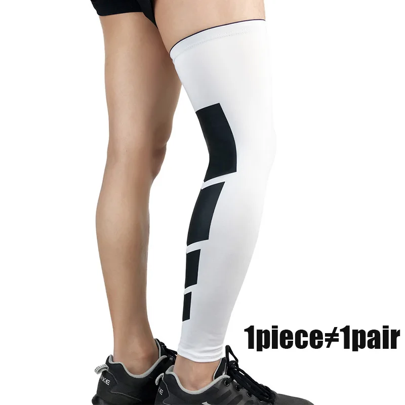 1 шт. эластичный длинный наколенник для поддержки, компрессионный протектор для ног, рукав для занятий спортом на открытом воздухе, фитнес поддержка, бандаж, 4 цвета - Цвет: 1 Pcs Of White