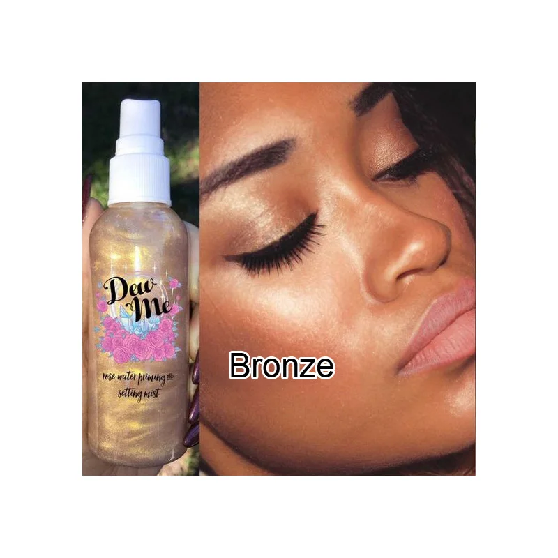 New Hot Highlighter Bronzer Liquid Setting Spray Illuminating Face Shimmer Long-lasting Brighten Glow Rose Gold Highlight Makeup