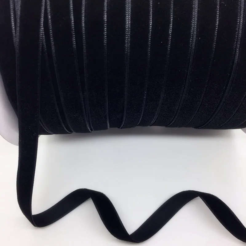 

5 Yards 3/8 "10mm Black Velvet Ribbon Headband Clips Bow Wedding Decoration