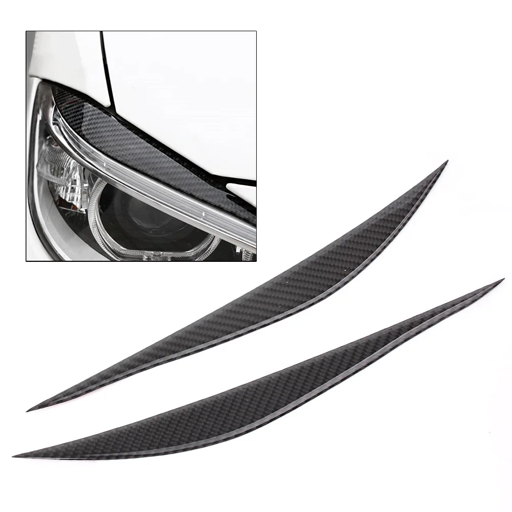 2 шт. настоящая карбоновая фара Накладка для бровей Накладка для BMW 3 серии F30 2013 украшение для стайлинга автомобиля
