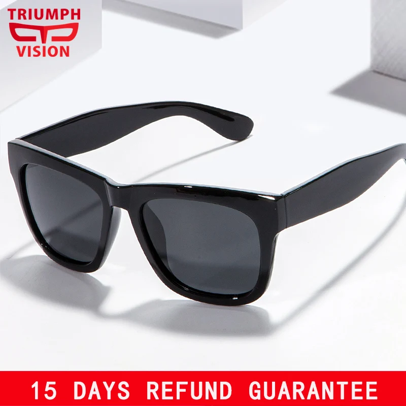 

TRIUMPH VISION Sunglasses Men Polarized Sun Glasses Men Driving Black Frame Mirror Brand Designer Sunglasses Oculos Shades UV400