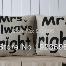 Суженого миссис всегда прав Подушки детские, лен Подушки Детские S, свадебный подарок Подушки Детские Home Decor диванную подушку