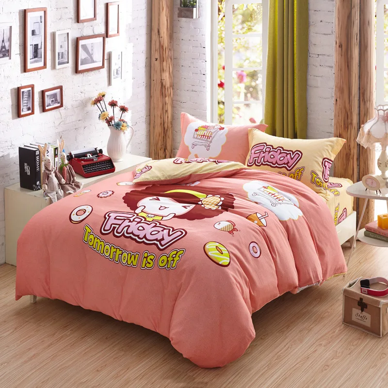 Bedding set 4pcs London British flag flat sheet duvet cover set for queen size 100cotton bed