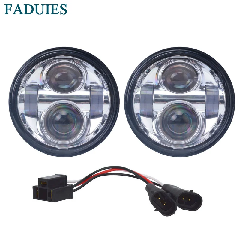 1 4.65 Dual LED Headlights for Harley Dyna Fat Bob  (6)
