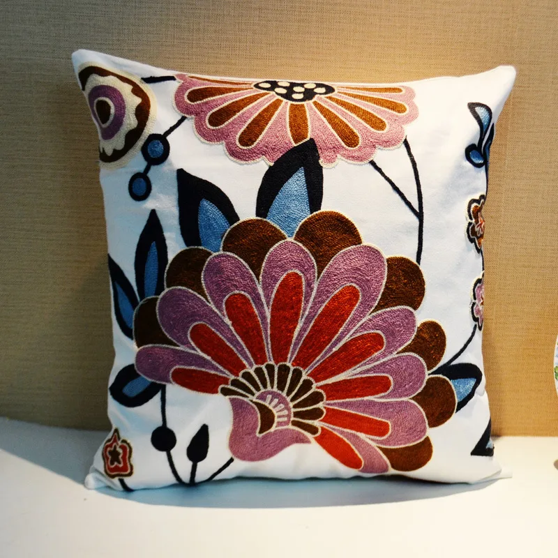 35 Patterns 45*45cm Cotton Canvas Embroidery Flowers /decorative Sofa