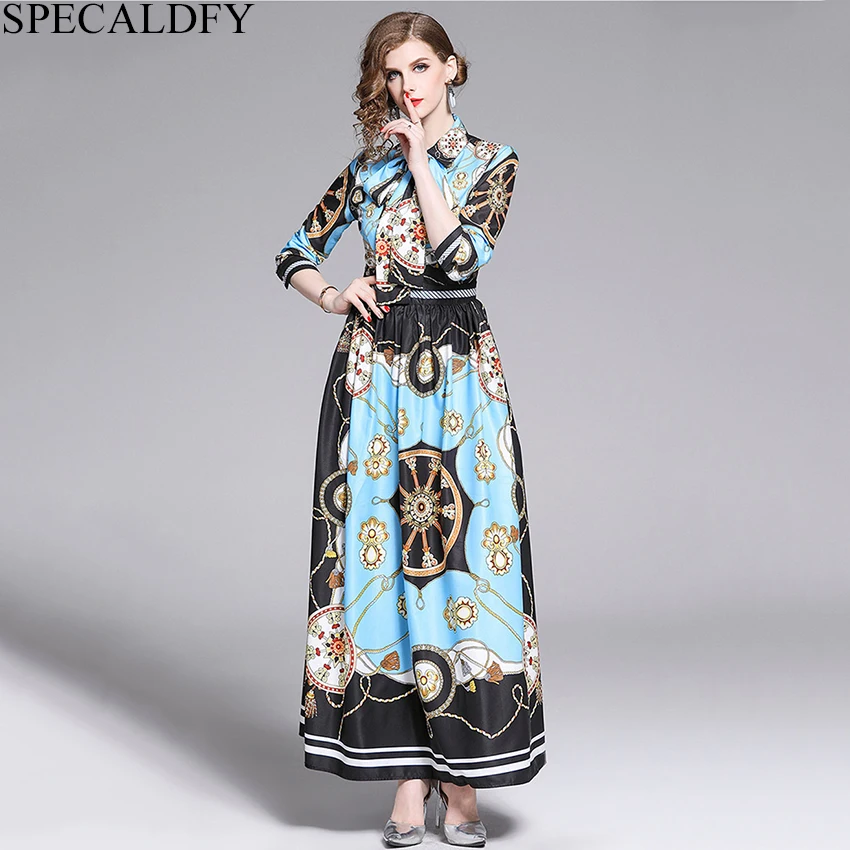 Осенние дизайнерские платья Runway 2019 женское высококачественное винтажное платье