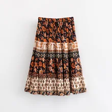 Мода праздник стиль с подгонкой рисунка Высокая талия Повседневная юбка