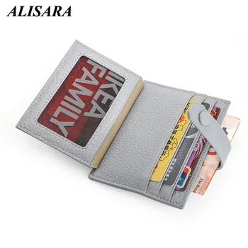 

Alisara Women Credit Card Purse Wallet Genuine Leather Girls Small Purses Cowhide Mini Coin Pouch ID Card Holder Organizer