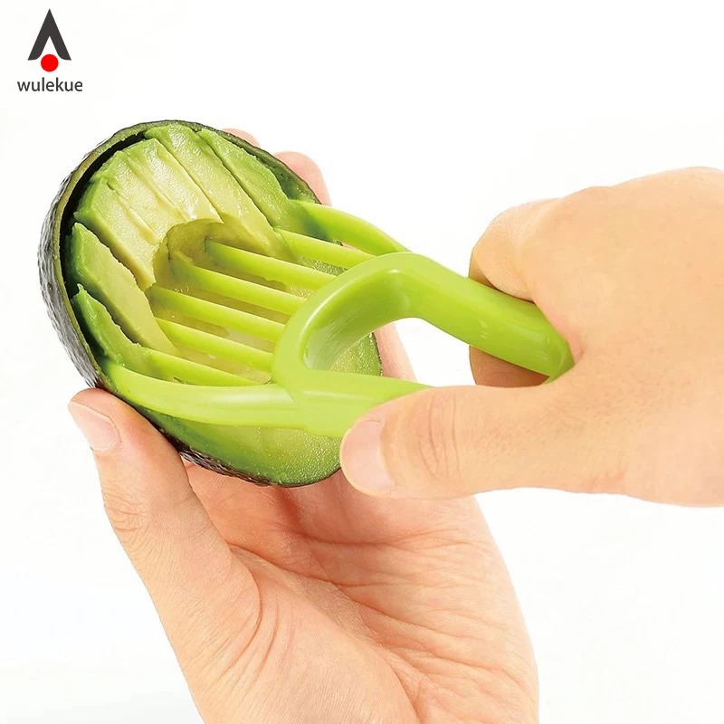 

Wulekue Plastic 3-in-1 Avocado Slicer Cutter Creative Vegetable Fruit Grater Knife Multifunction Kitchen Gadget Accessories