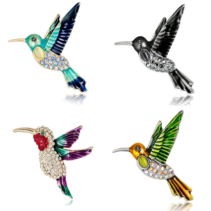 

Cute Beautiful Rhinestone Colorful Bird Brooch Animal Brooches For Wedding Women Decoration Wild Animal Fashion Jewelry
