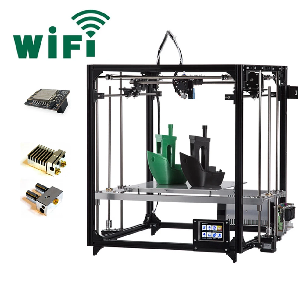 Новейший Flsun 3d принтер двойной экструдер большая площадь печати 260*260*350 мм сенсорный экран 3d принтер комплект с подогревом кровать wifi модель