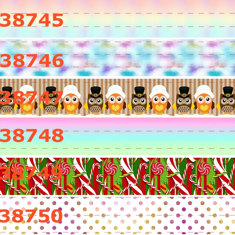 

10yards - different sizes - Cartoon patter Grosgrain ribbon -Christmas tree/gradient color/Santa Claus printed ribbon