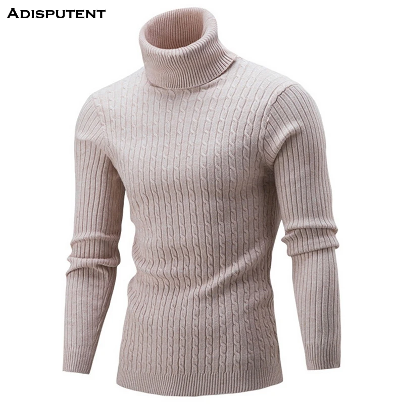 

Adisputent 2019 NEW Autumn Men's High Neck Male Solid Simple Slim Fit Hedging Turtleneck Knitted Long Sleeve Pullover Top