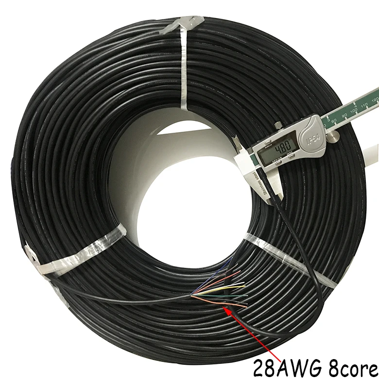revestido preto, 26AWG, 28 AWG, RVV, 2