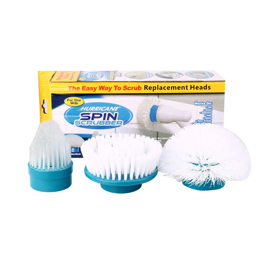 3PC Electric Turbo Scrub Household Cleaning Extra Brushes Set