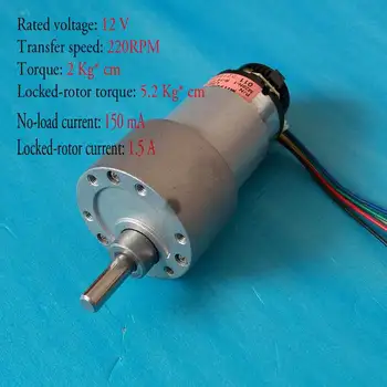 

NEW DC 37MM geared motor with encoder motors with encoder 12V 220RPM DC motor powerful high torque gear box motor gearmotors